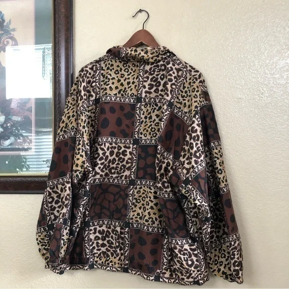 Vintage Carolina Bay Leopard Print Button Full Zip Jacket Size 18W - Picture 8 of 8